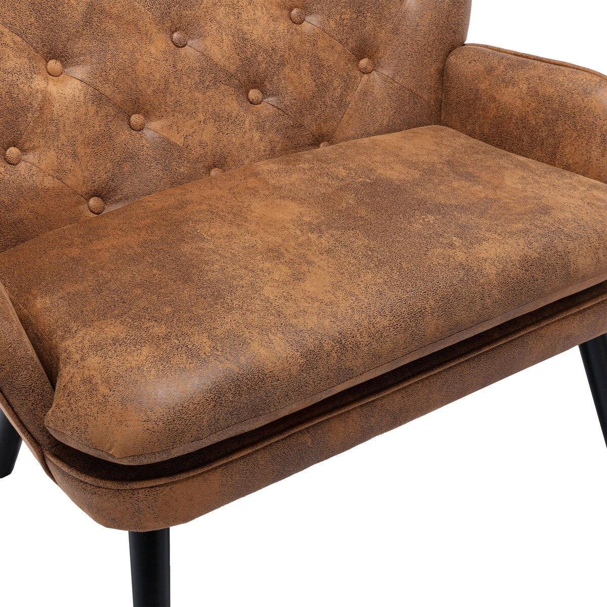 Fabric High Back Accent Chair with Padded Seat and Solid Wood Frame