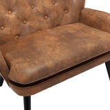 Fabric High Back Accent Chair with Padded Seat and Solid Wood Frame