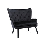 Fabric High Back Accent Chair with Padded Seat and Solid Wood Frame
