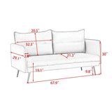 Velvet sofa, Loveseat Sofa with Metal Feet and Open Armrest for Living Room Bedroom