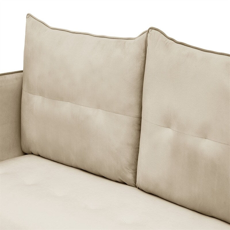 Velvet sofa, Loveseat Sofa with Metal Feet and Open Armrest for Living Room Bedroom