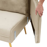 Velvet sofa, Loveseat Sofa with Metal Feet and Open Armrest for Living Room Bedroom