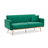 Modern velvet sand living room sofa Loveseat Sofa with Midfoot and Two throw Pillows for Living Room