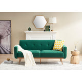 Modern velvet sand living room sofa Loveseat Sofa with Midfoot and Two throw Pillows for Living Room