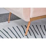 Modern velvet sand living room sofa Loveseat Sofa with Midfoot and Two throw Pillows for Living Room