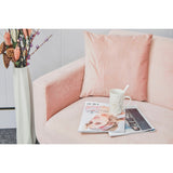 Modern velvet sand living room sofa Loveseat Sofa with Midfoot and Two throw Pillows for Living Room