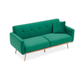 Modern velvet sand living room sofa Loveseat Sofa with Midfoot and Two throw Pillows for Living Room