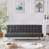 Sofa Bed, Upholstered Convertible Folding Sleeper Recliner for Living Room Dark Grey