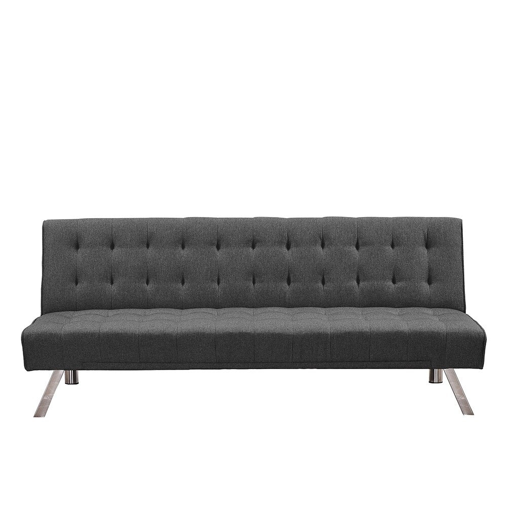 Sofa Bed, Upholstered Convertible Folding Sleeper Recliner for Living Room Dark Grey