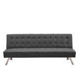 Sofa Bed, Upholstered Convertible Folding Sleeper Recliner for Living Room Dark Grey