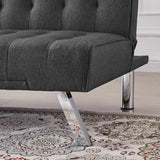 Sofa Bed, Upholstered Convertible Folding Sleeper Recliner for Living Room Dark Grey