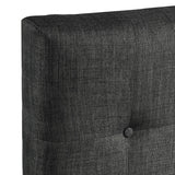 Twin Size Upholstered Platform Bed with Tufted Headboard and Wood Slat
