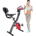 X-Shaped Upright and Recumbent Folding Exercise Bike with Adjustable 10 Level Resistance