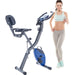 X-Shaped Upright and Recumbent Folding Exercise Bike with Adjustable 10 Level Resistance