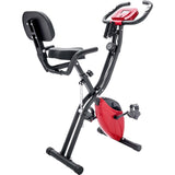 X-Shaped Upright and Recumbent Folding Exercise Bike with Adjustable 10 Level Resistance