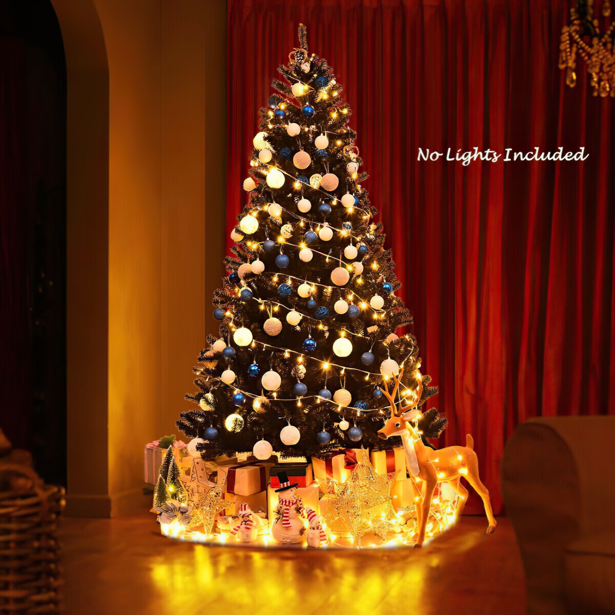 CUSchoice 7.5 Feet Hinged Artificial Halloween Christmas Tree