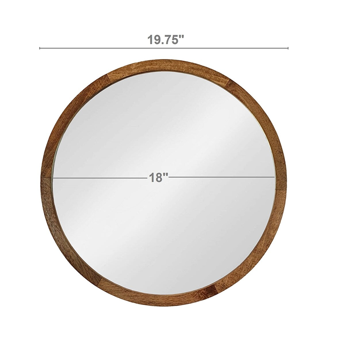 CUSchoice Circle Wall Mirror with Wooden Frame - 20" x 20"