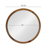 CUSchoice Circle Wall Mirror with Wooden Frame - 20" x 20"