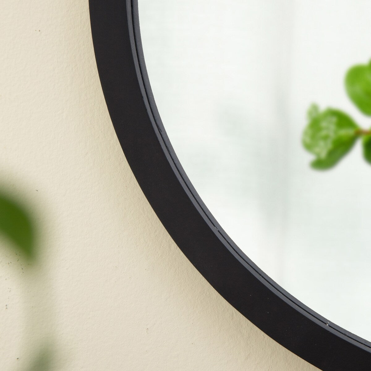 CUSchoice Circle Wall Mirror with Wooden Frame - 20" x 20"