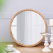 CUSchoice Circle Wall Mirror with Wooden Frame - 20" x 20"