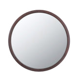 CUSchoice Circle Wall Mirror with Wooden Frame - 20" x 20"