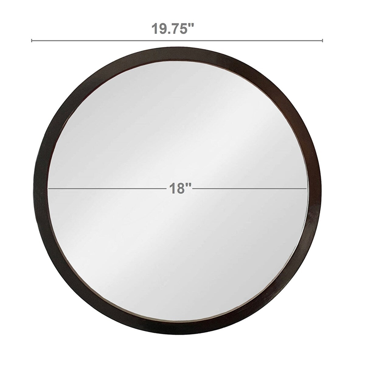 CUSchoice Circle Wall Mirror with Wooden Frame - 20" x 20"