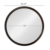 CUSchoice Circle Wall Mirror with Wooden Frame - 20" x 20"
