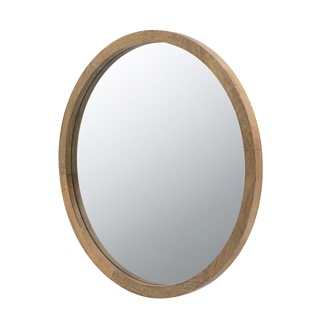 CUSchoice Circle Wall Mirror with Wooden Frame - 20" x 20"