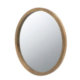 CUSchoice Circle Wall Mirror with Wooden Frame - 20" x 20"