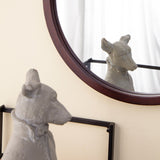 CUSchoice Circle Wall Mirror with Wooden Frame - 20" x 20"
