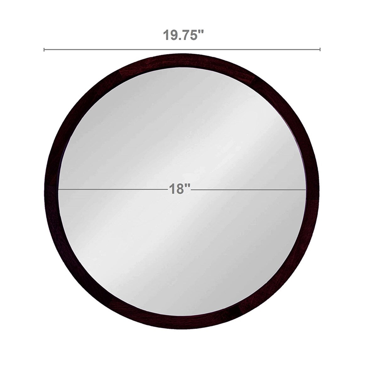 CUSchoice Circle Wall Mirror with Wooden Frame - 20" x 20"