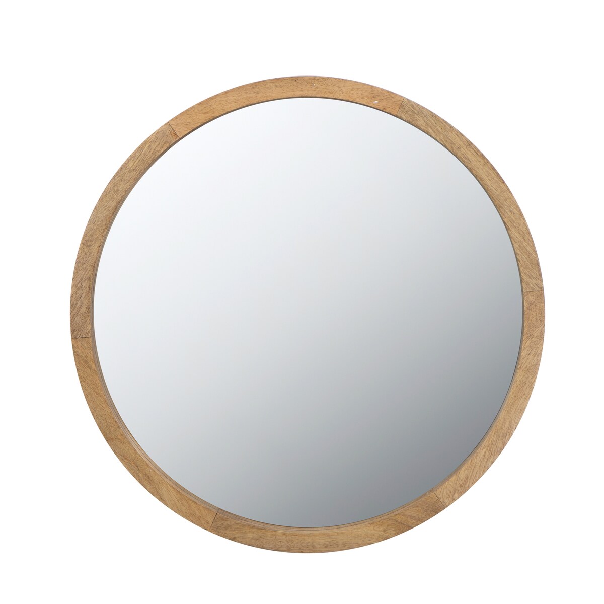 CUSchoice Circle Wall Mirror with Wooden Frame - 20" x 20"