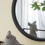 CUSchoice Circle Wall Mirror with Wooden Frame - 20" x 20"
