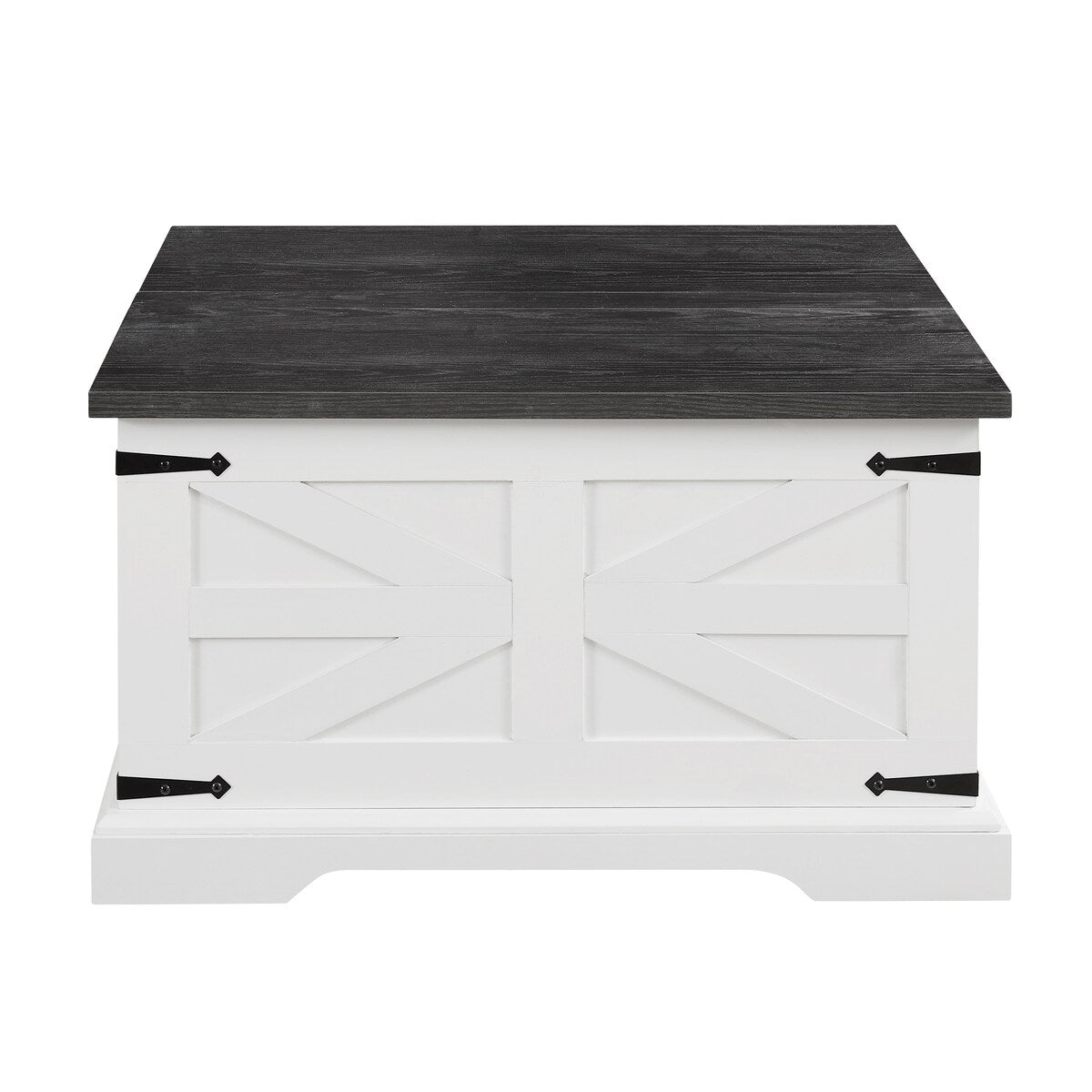 CUSchoice Farmhouse Coffee Table Square Wood Table with Large Hidden Storage Compartment - L31.5''*W31.5''*H18