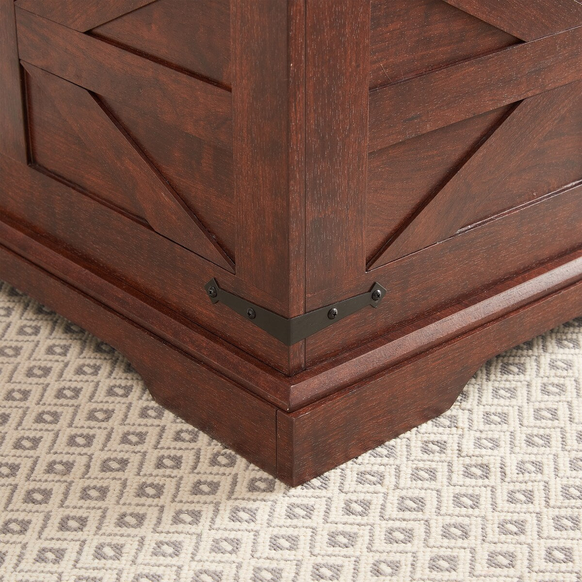CUSchoice Farmhouse Coffee Table Square Wood Table with Large Hidden Storage Compartment - L31.5''*W31.5''*H18