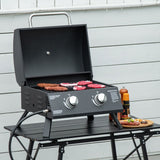 CUSchoice Portable 2-Burner Propane Gas Grill w/ Foldable Legs & Lid - 21.75" L x 18.25" W x 16.25" H