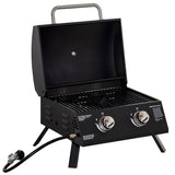 CUSchoice Portable 2-Burner Propane Gas Grill w/ Foldable Legs & Lid - 21.75" L x 18.25" W x 16.25" H