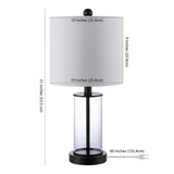 Cabell 21" Glass Modern Contemporary USB Charging LED Table Lamp, Oil Rubbed Bronze (Set of 2) by JONATHAN Y