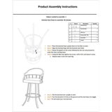 Cade 26 Inch Counter Stool, Swivel Chair, Faux Leather Cushion Seat, White