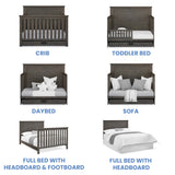 Caden 6-in-1 Convertible Crib with Trundle Drawer - N/A