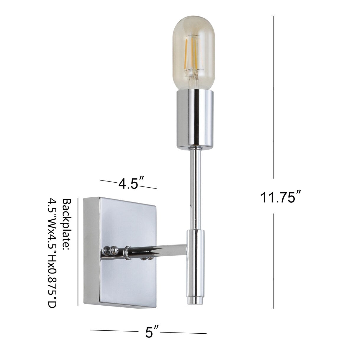 Cadence Metal LED Wall Sconce, Chrome by JONATHAN Y