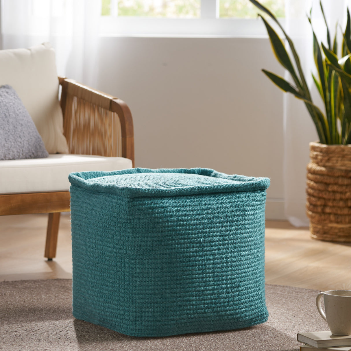 Cadence Boho Yarn Pouf by Christopher Knight Home