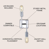 Cadence Metal LED Wall Sconce, Chrome by JONATHAN Y