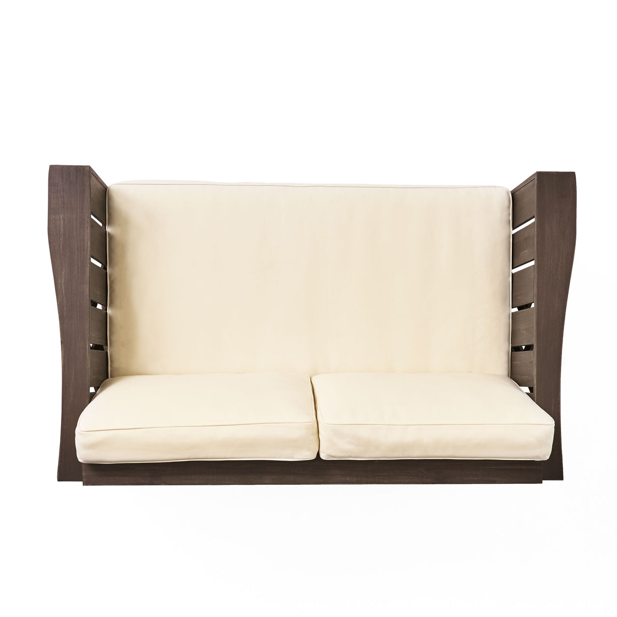 Cadence Outdoor 2-piece Acacia Wood Loveseat and Coffee Table Set with Cushions by Christopher Knight Home
