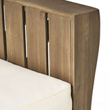 Cadence Outdoor 2-piece Acacia Wood Loveseat and Coffee Table Set with Cushions by Christopher Knight Home