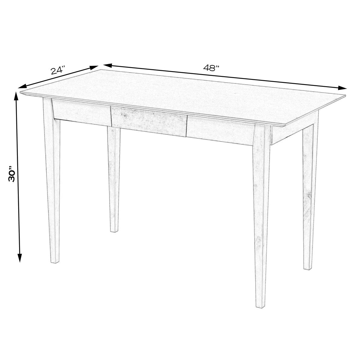 Caelynn 48" Natural Wood Shaker Writing Desk
