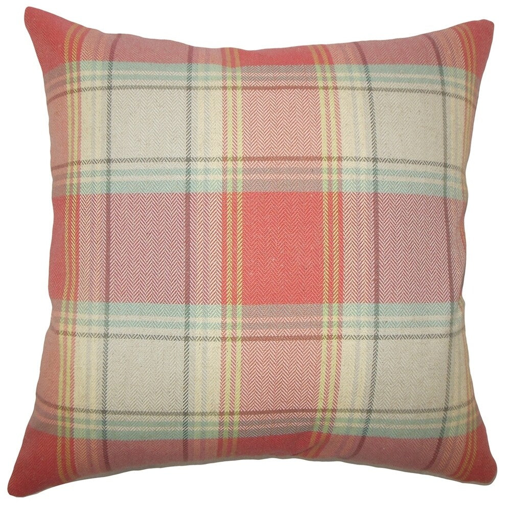Cagney Plaid Floor Pillow Red