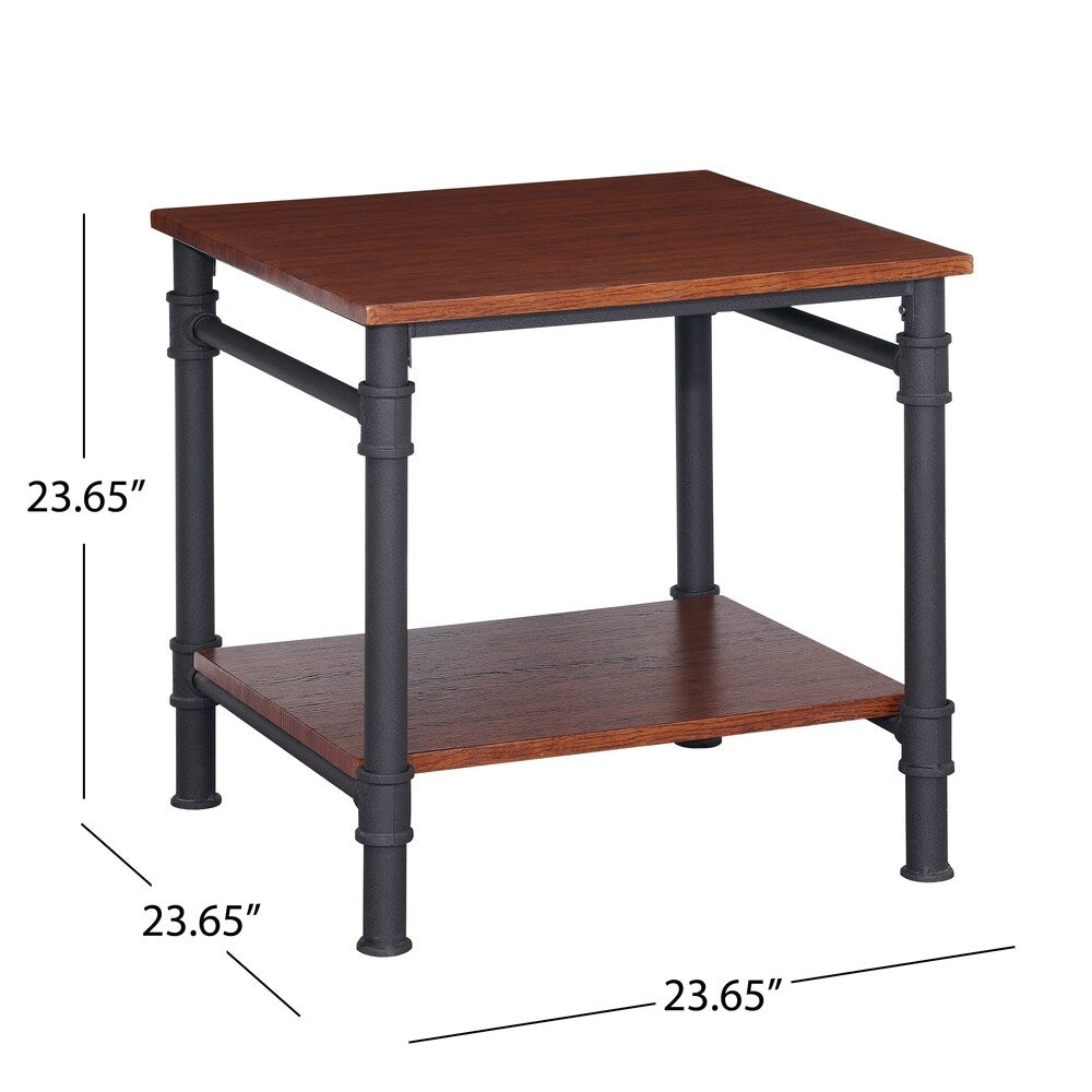 Cagny Industrial Wood End Tables (Set of 2) by Christopher Knight Home
