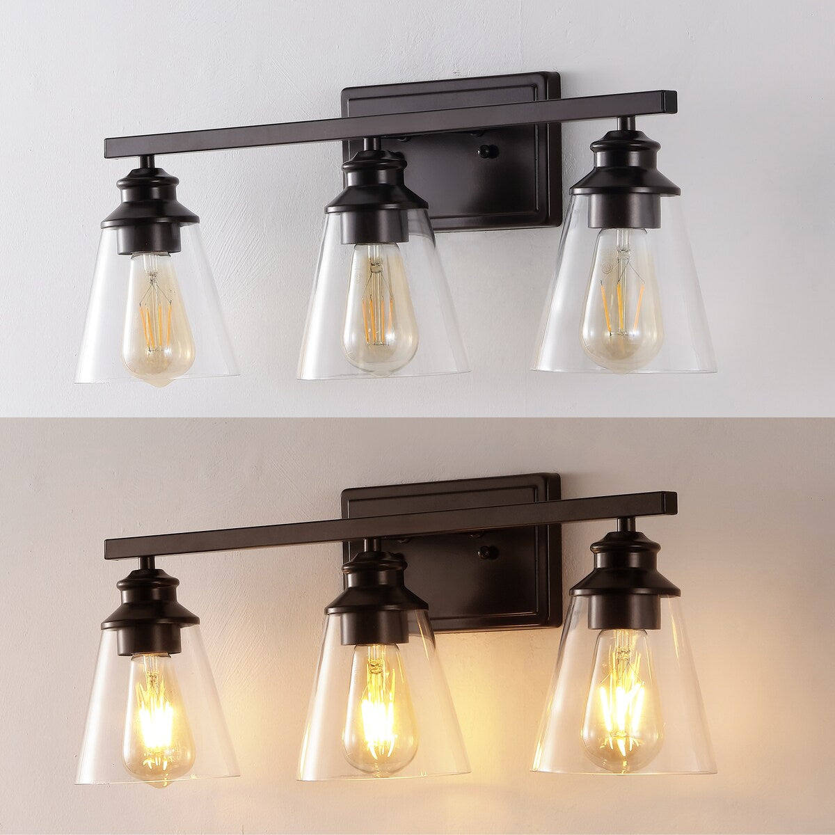 Caia 22.88" 3-Light Vintage Classic Vanity Light with Bathroom Hardware Accessory Set, (5-Piece) by JONATHAN Y