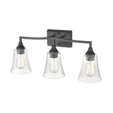 Millennium Lighting Caily 3 Light Bathroom Vanity Fixture in Brushed Nickel or Matte Black with Seeded Glass Shade